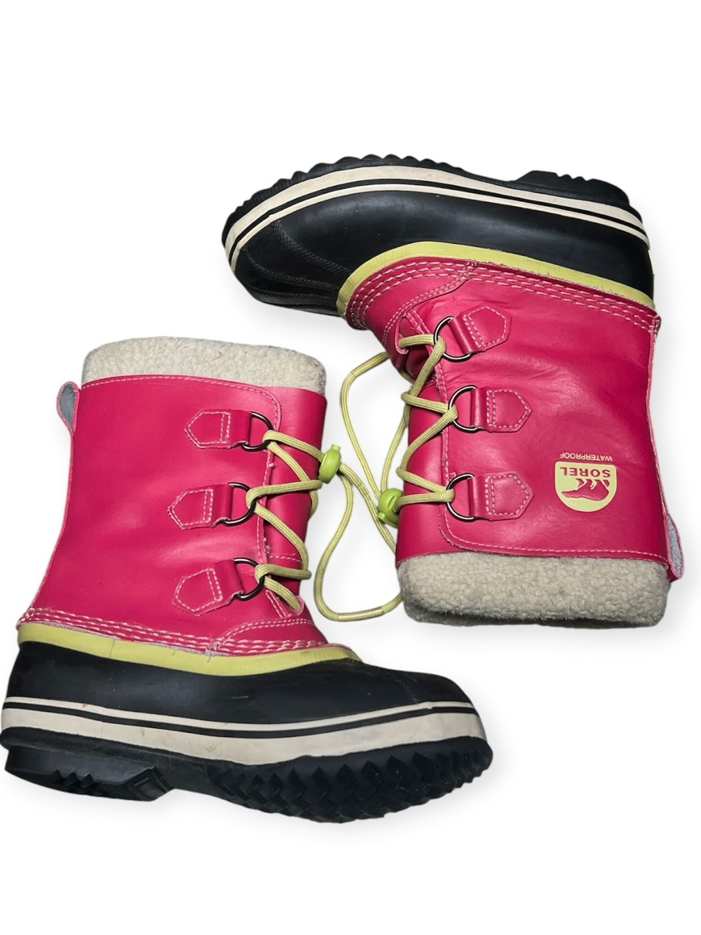 Sorel girls Yoot pac pink green black waterproof winter snow boots - Picture 8 of 11